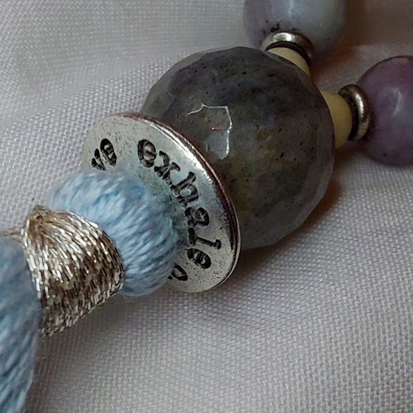 Silver & Sage - Mala Crystal Necklace Amazonite, Riverstone, Moonstone & Quartz - Picture 4 of 8